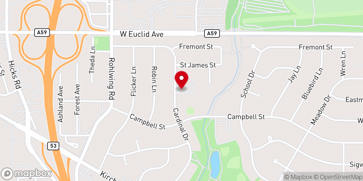Map showing location of Cardinal Drive Church of Christ