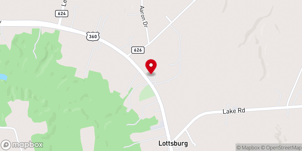 Map showing location of Zion Baptist Church