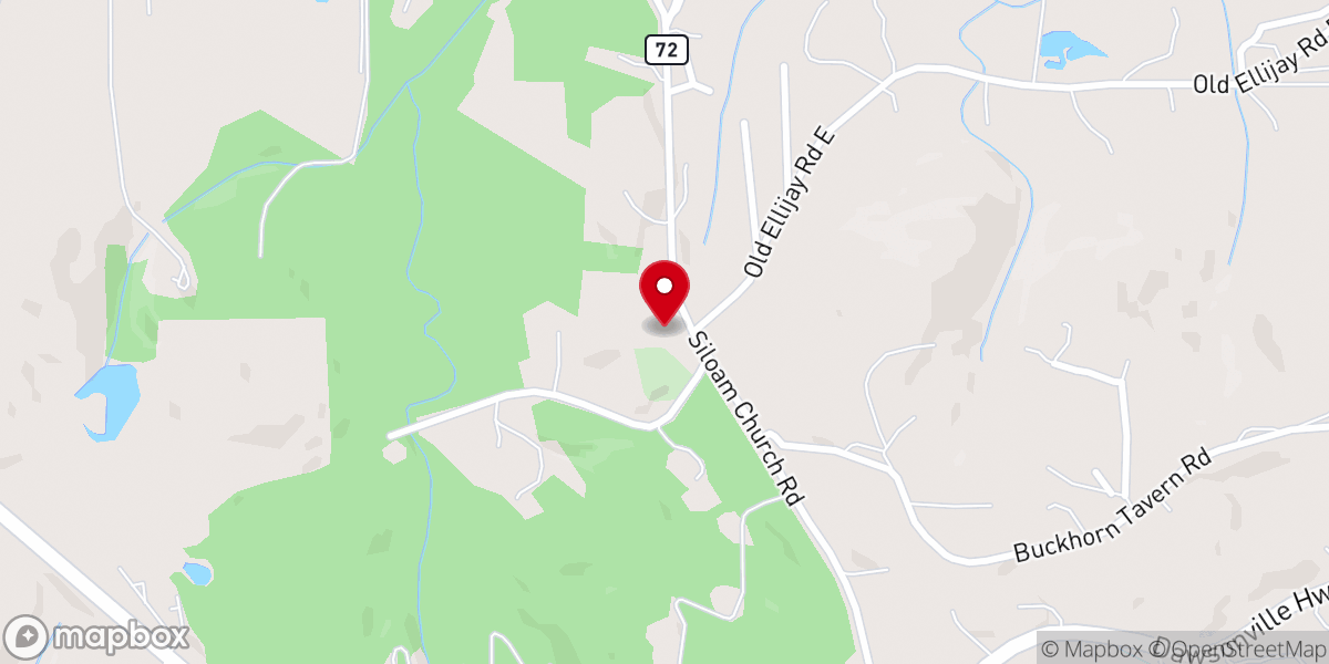 Map showing location of Siloam Church