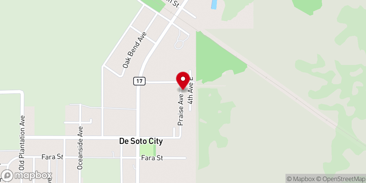 Map showing location of Bethel A.M.E Church