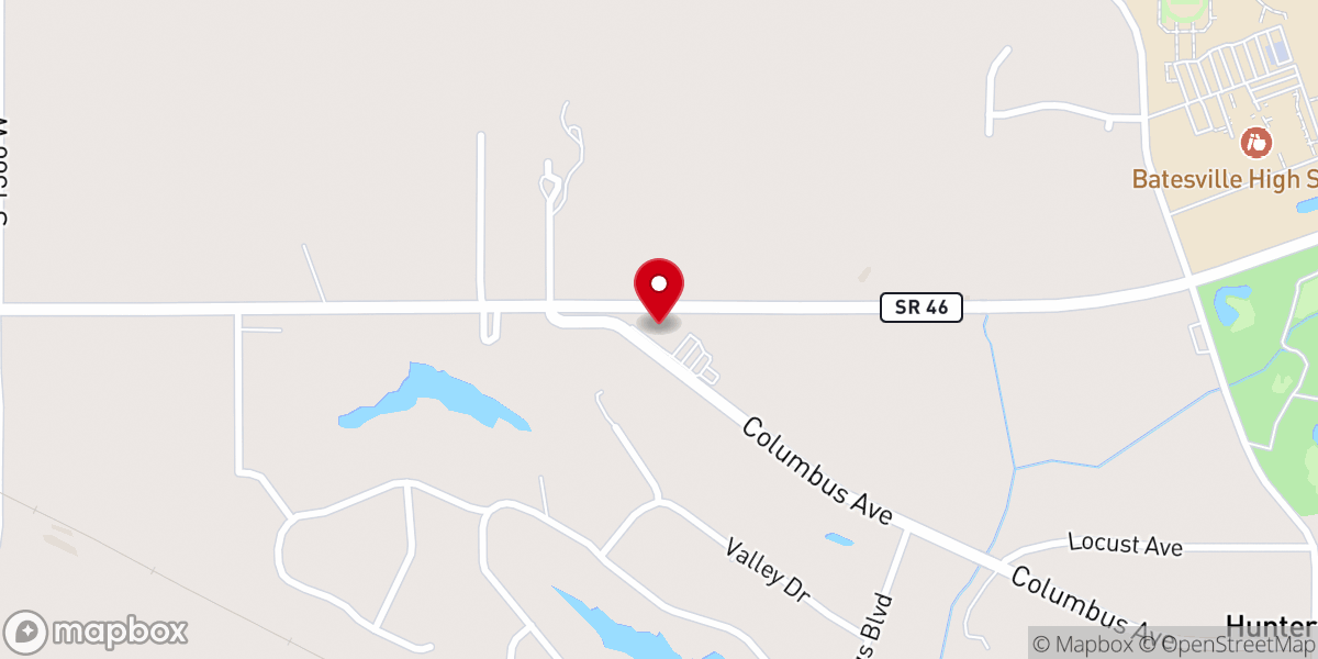 Map showing location of Batesville Christian Church