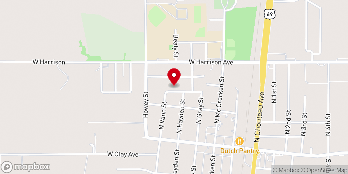 Map showing location of Victory Christian Church