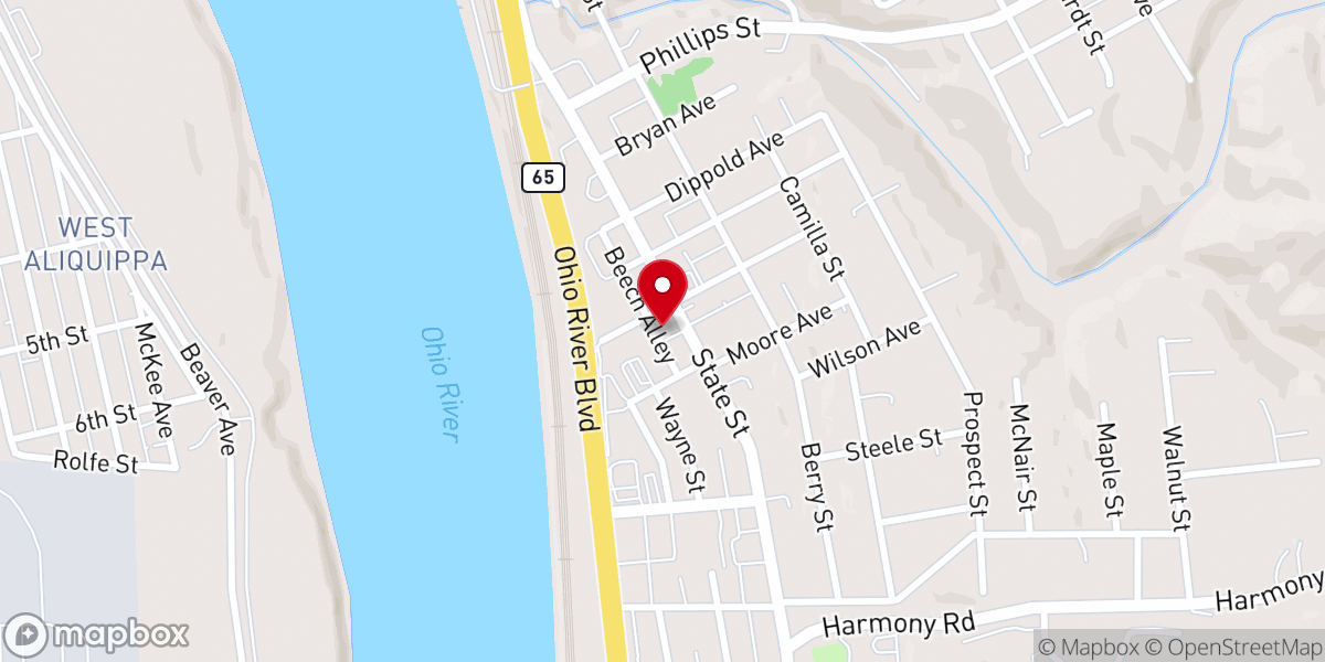 Map showing location of Christ Evangelical Lutheran