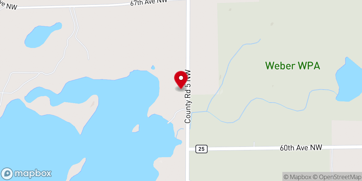 Map showing location of Vikor Lutheran Church Solomon Lake