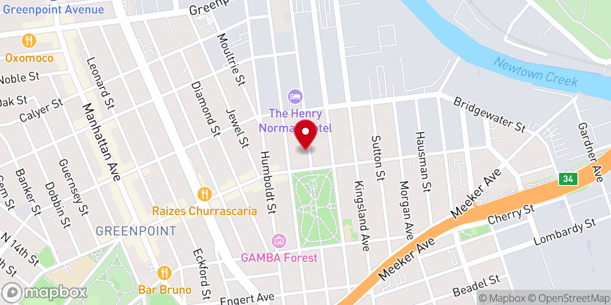 Map showing location of Church of Christ at Greenpoint