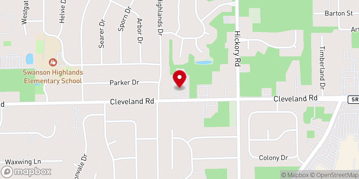 Map showing location of Christ The King Lutheran Church