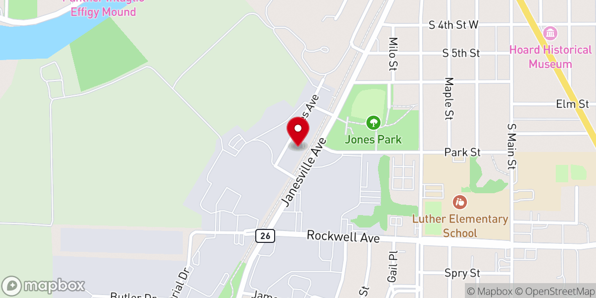Map showing location of Fort Atkinson Food Pantry