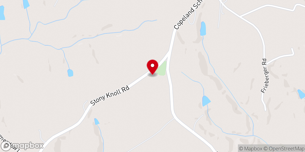 Map showing location of Copeland Baptist Church
