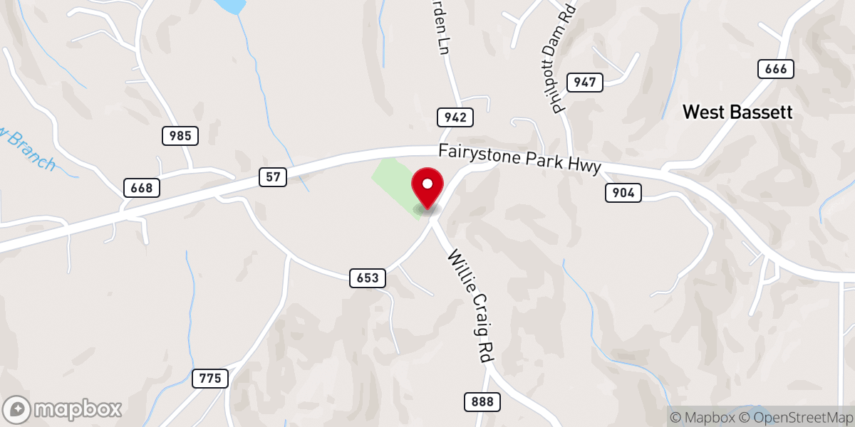 Map showing location of Mt Hermon Church-Brethren