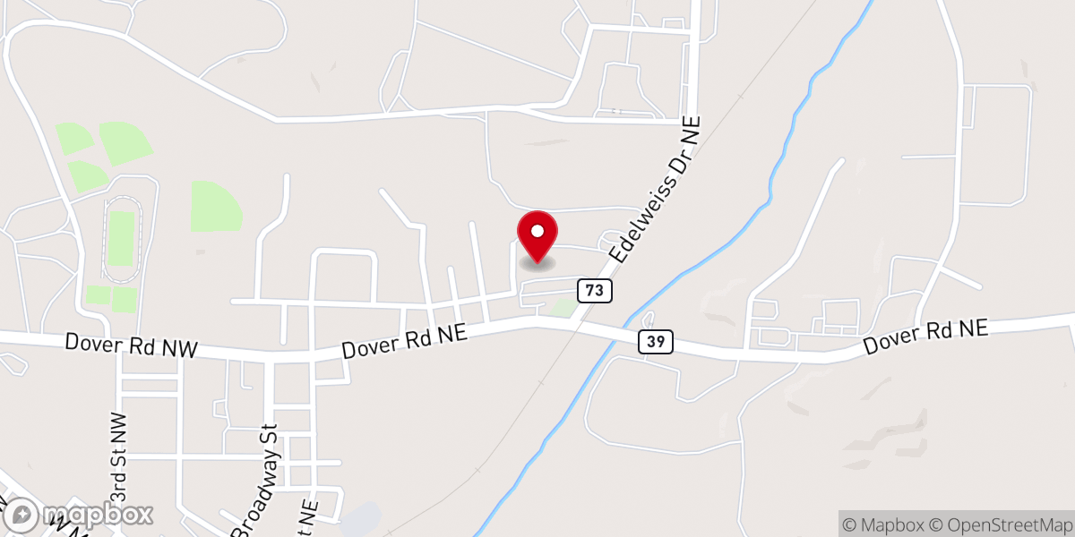 Map showing location of Oasis Tabernacle