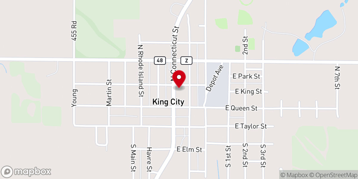 Map showing location of Hammer Memorial United Methodist Church