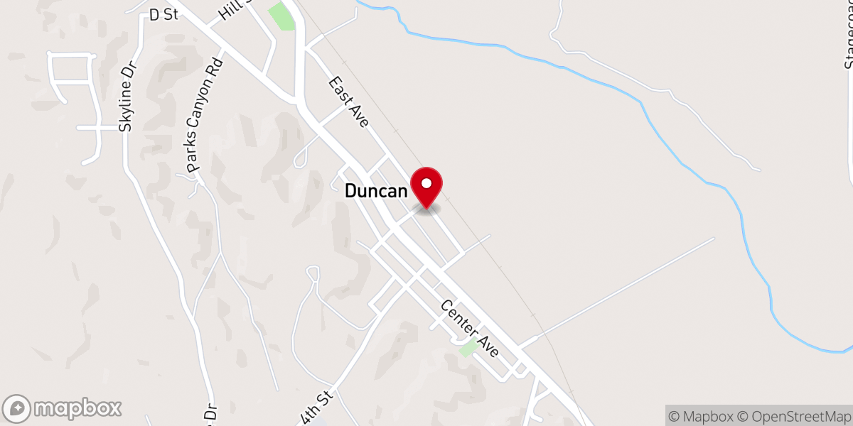 Map showing location of St. Mary's Catholic Mission Church, Duncan
