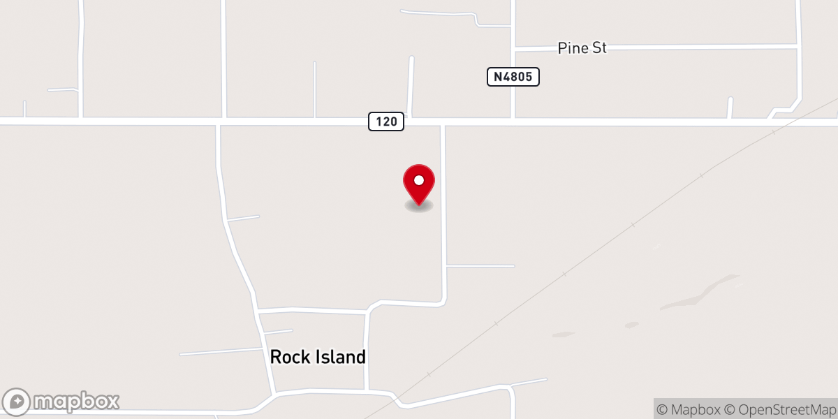 Map showing location of rock island freewill baptist church