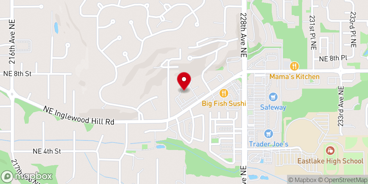 Map showing location of Sammamish Presbyterian Church