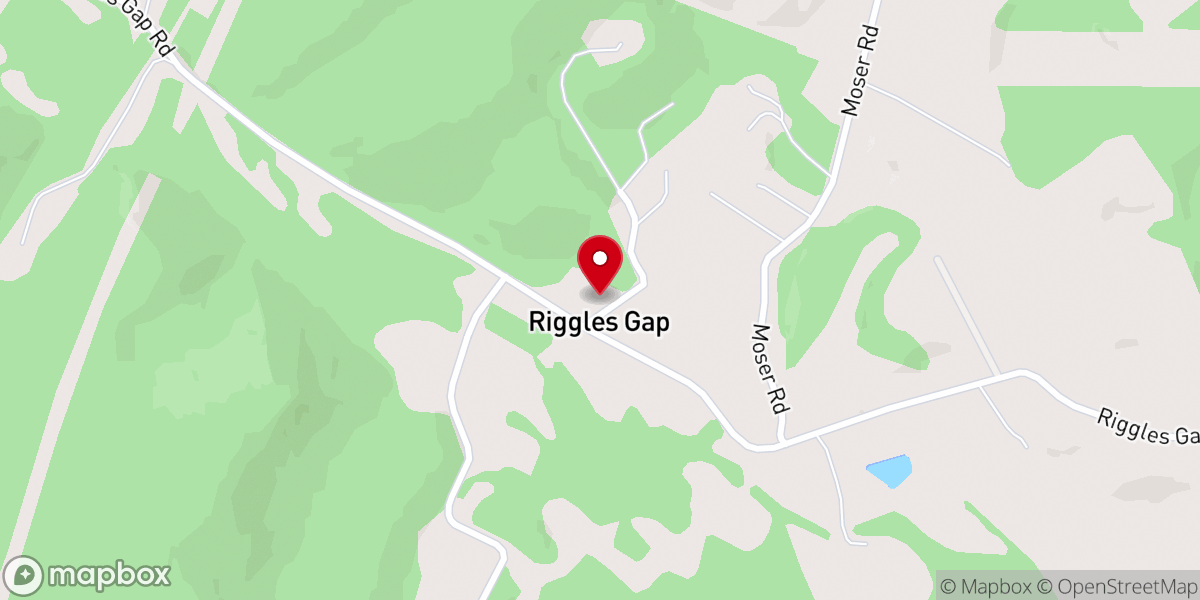 Map showing location of Riggles Gap Bible Church