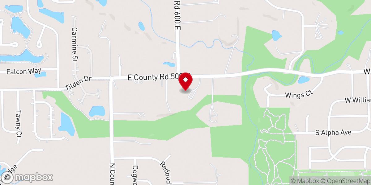 Map showing location of Bible Church of Brownsburg