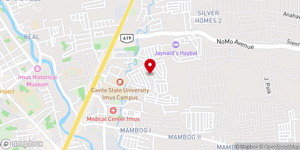 Map showing location of Our Mother of Perpetual Help Parish - PV7