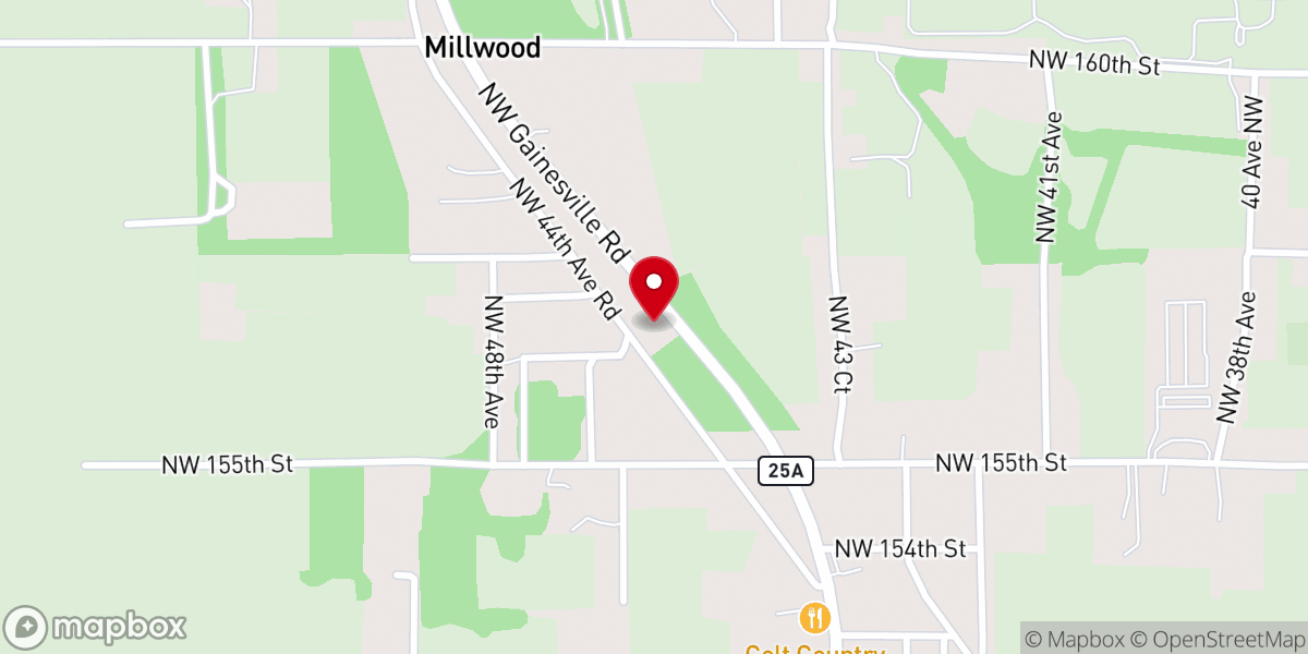 Map showing location of Reddick Church of God