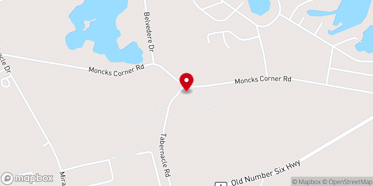 Map showing location of Tabernacle Baptist Church
