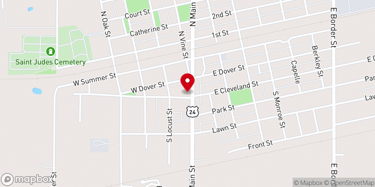 Map showing location of Our Savior Lutheran Church
