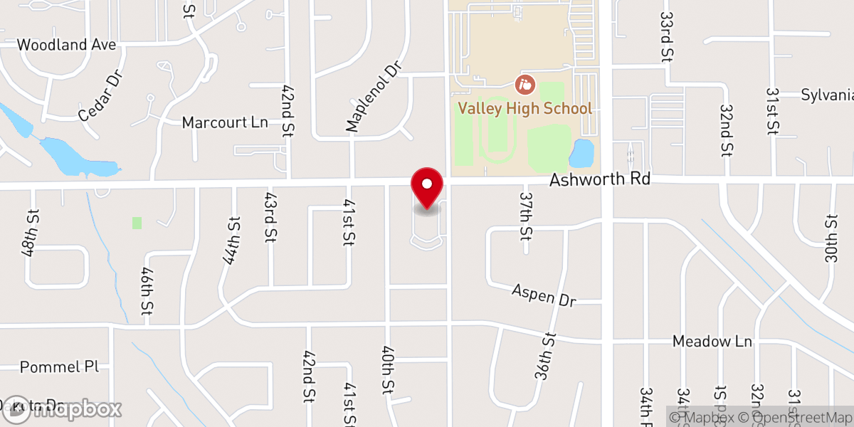 Map showing location of Shepherd of the Valley Lutheran Church