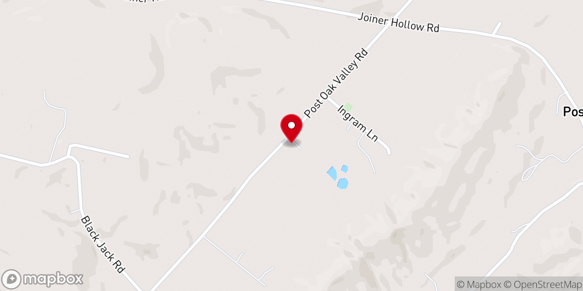 Map showing location of Post Oak Church of Christ