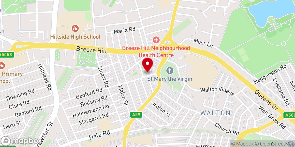 Map showing location of Divine Revelation Church