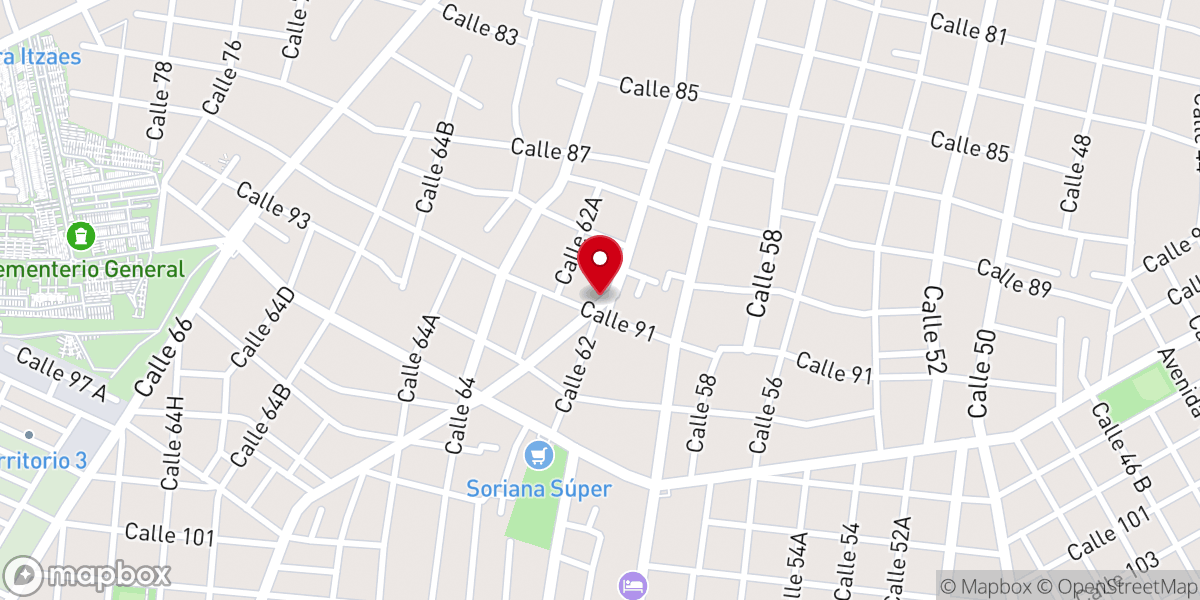 Map showing location of La Iglesia Bautista