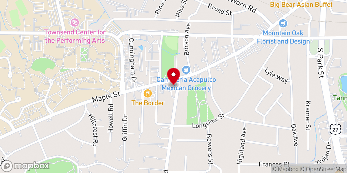 Map showing location of Community First United Methodist Church