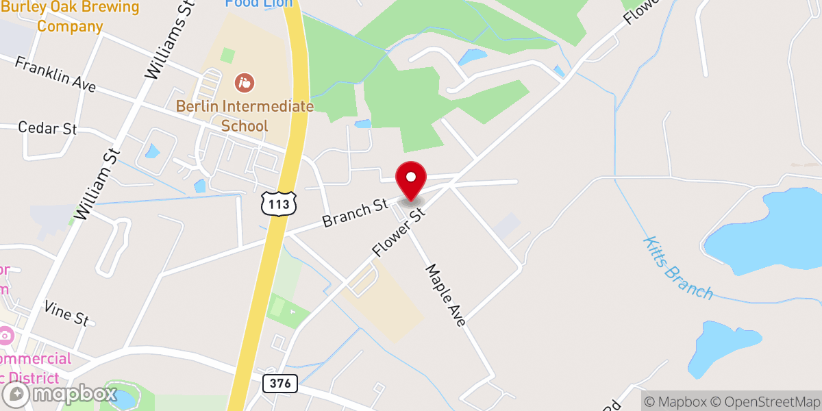Map showing location of St. Paul United Methodist Church