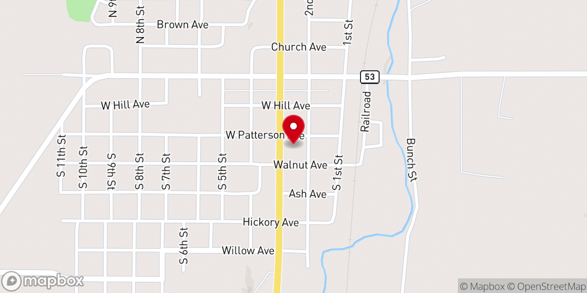 Map showing location of Patterson Avenue Bapitst Church
