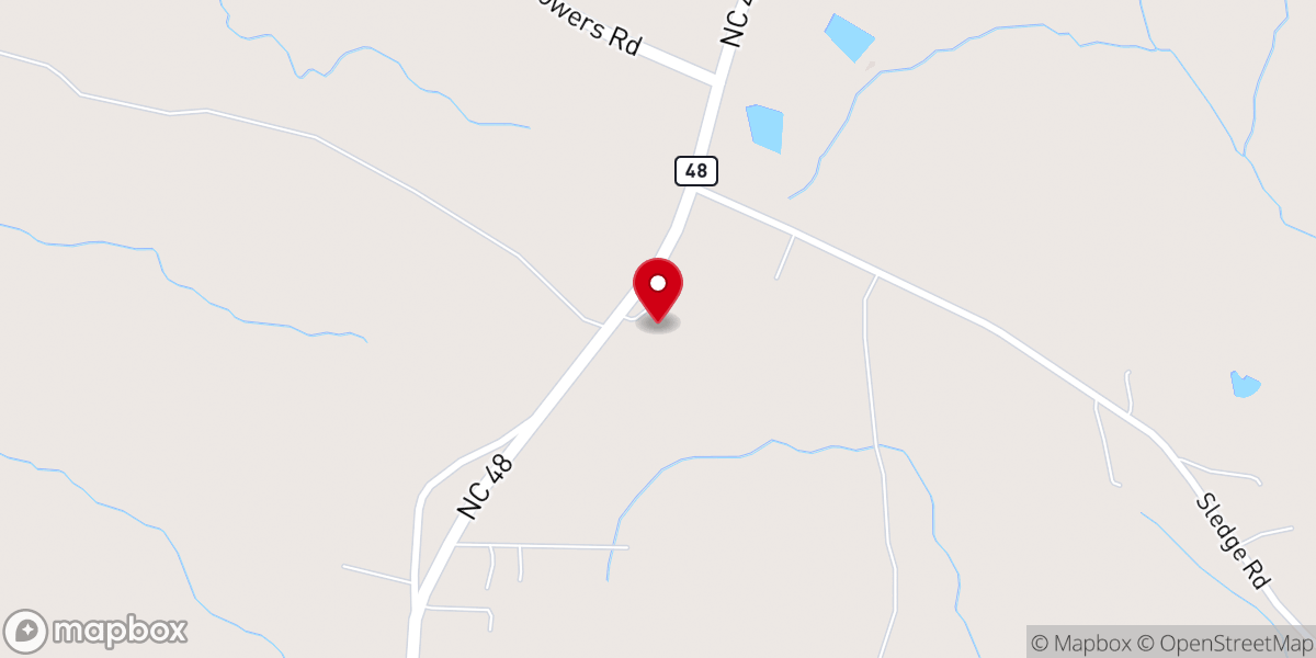 Map showing location of Bear Swamp Church
