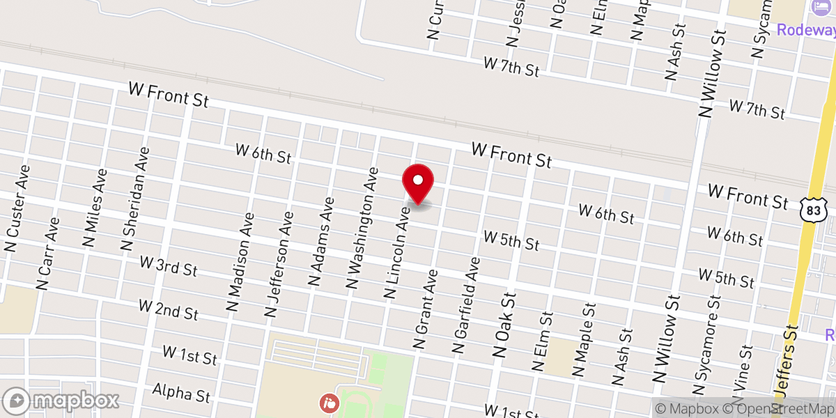 Map showing location of North Platte Church of the Nazarene