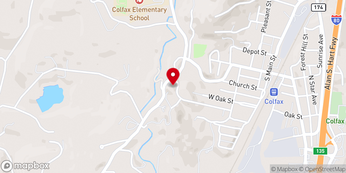 Map showing location of Colfax Seventh-day Adventist Church
