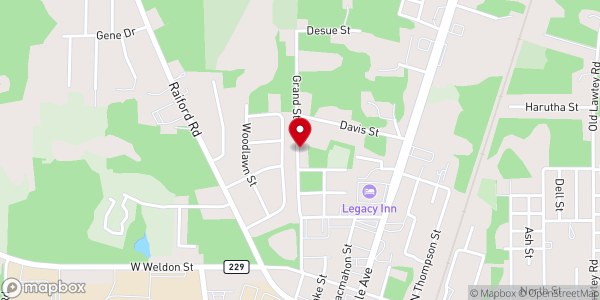 Map showing location of Antioch Baptist Church