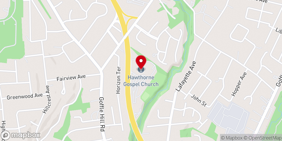Map showing location of Hawthorne Gospel Church