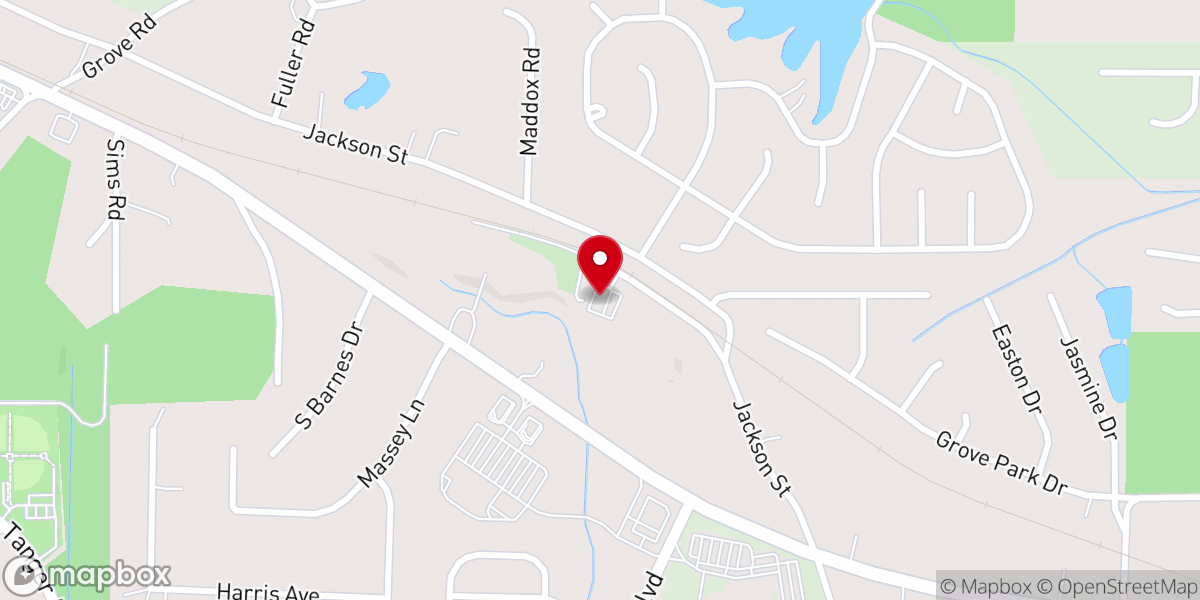 Map showing location of Locust Grove Church of Christ
