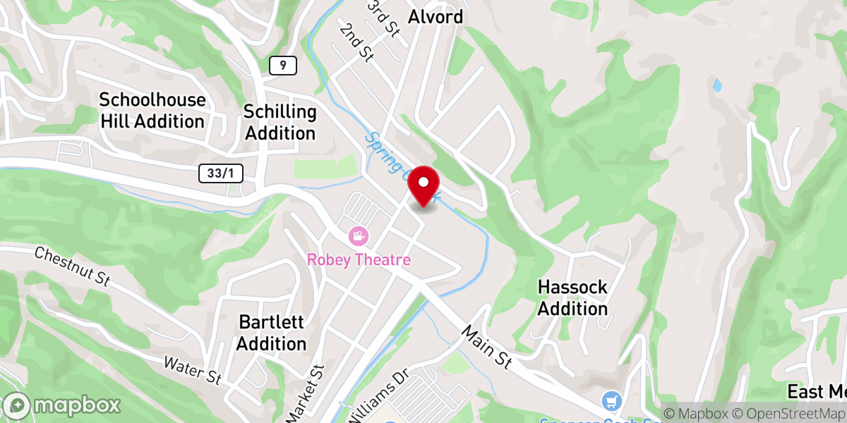 Map showing location of Spencer Community Building