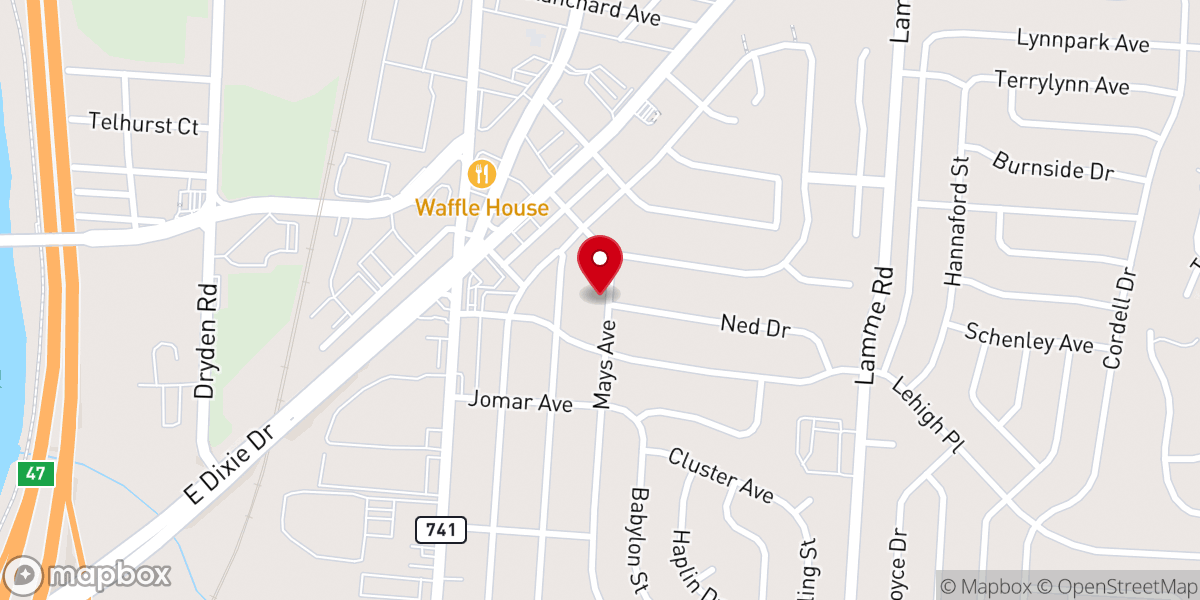 Map showing location of Grace Evangelical Free Church