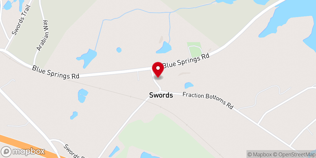 Map showing location of Swords United Methodist Church
