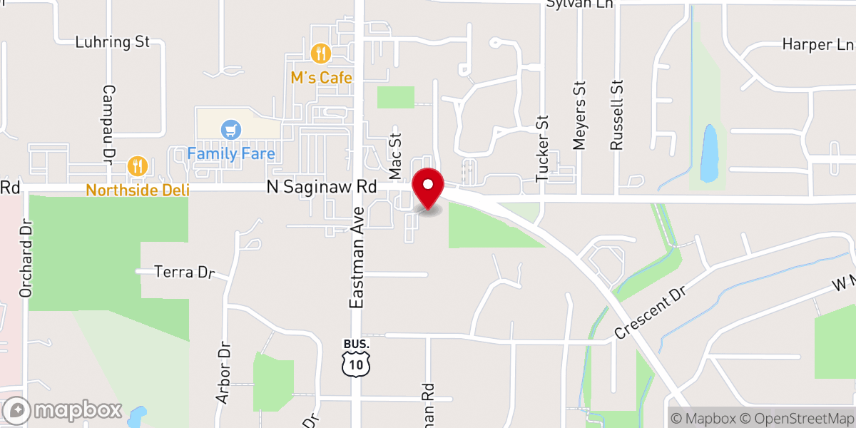 Map showing location of Our Savior Lutheran Church