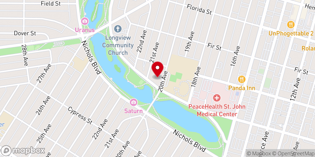 Map showing location of First Christian Church