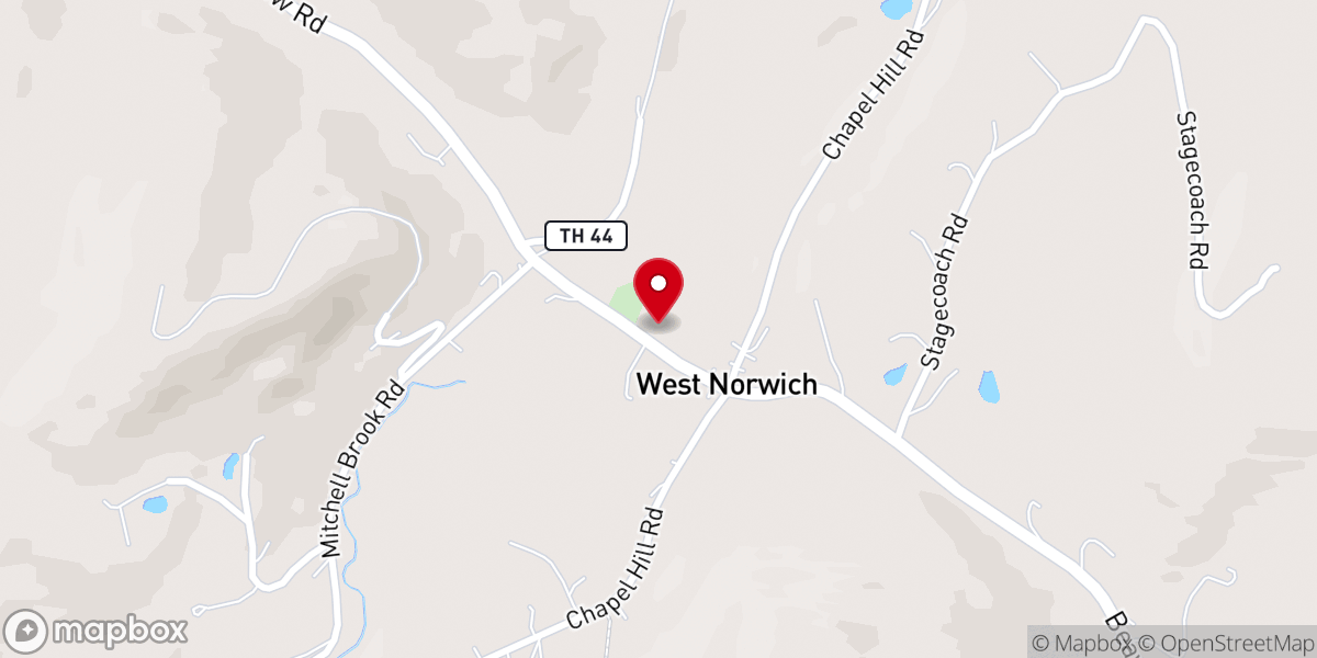 Map showing location of West Norwich Church