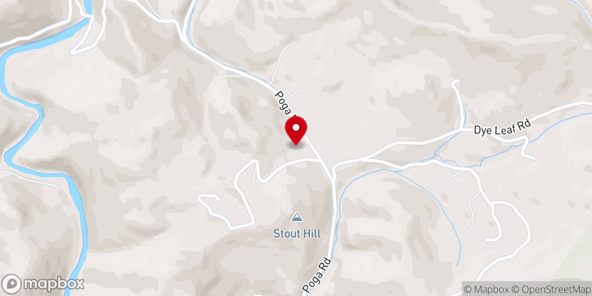 Map showing location of Stout Hill Church