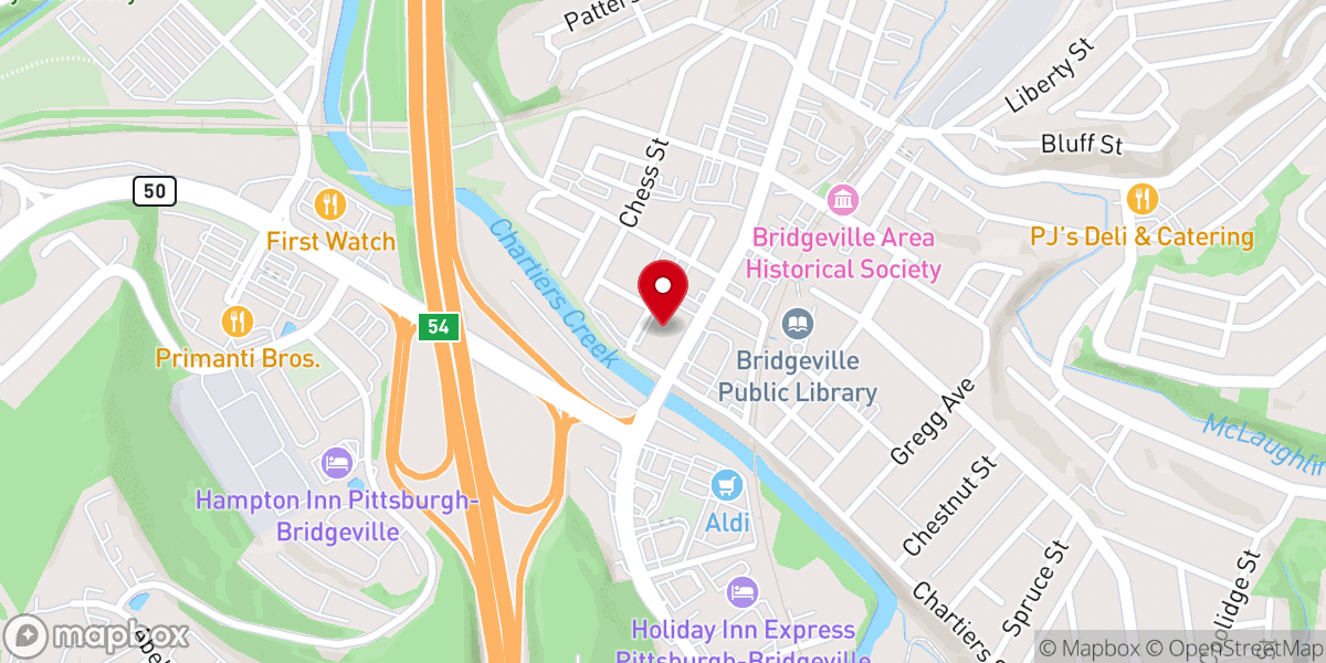 Map showing location of Bethany Presbyterian Church