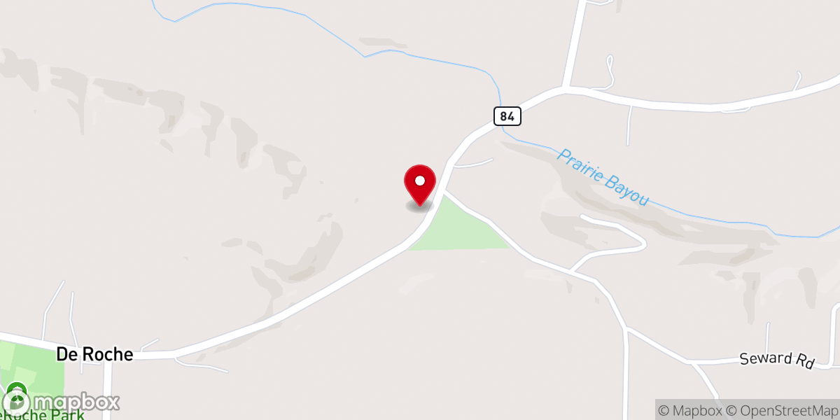 Map showing location of Prairie Boyou Church of Christ