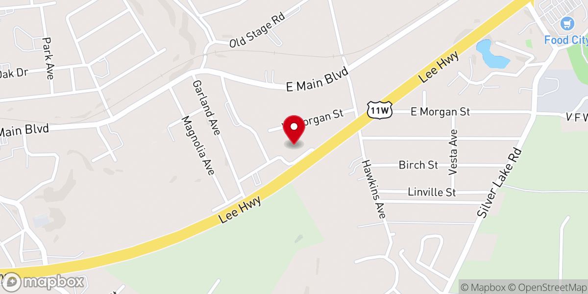 Map showing location of Church Hill Shopping Center