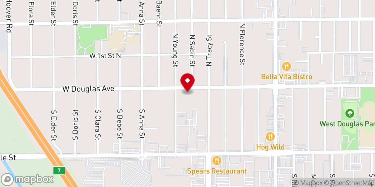 Map showing location of Douglas Avenue Assembly of God Church