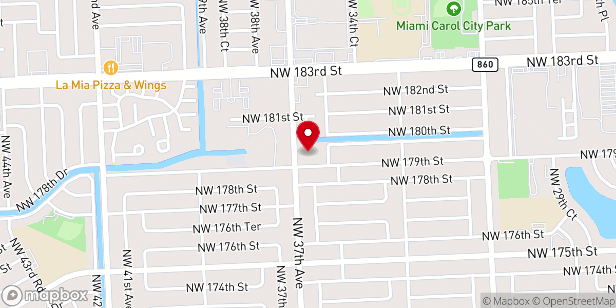 Map showing location of Carol City United Methodist Church