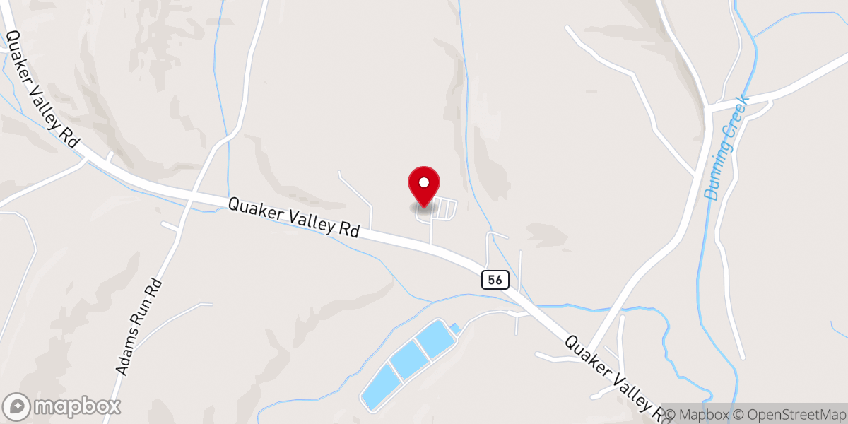 Map showing location of Chestnut Ridge Independent Fellowship Church